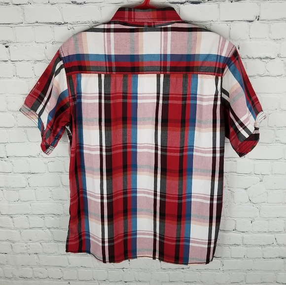 BURNSIDE | plaid button up short sleeve shirt - Picture 3 of 5